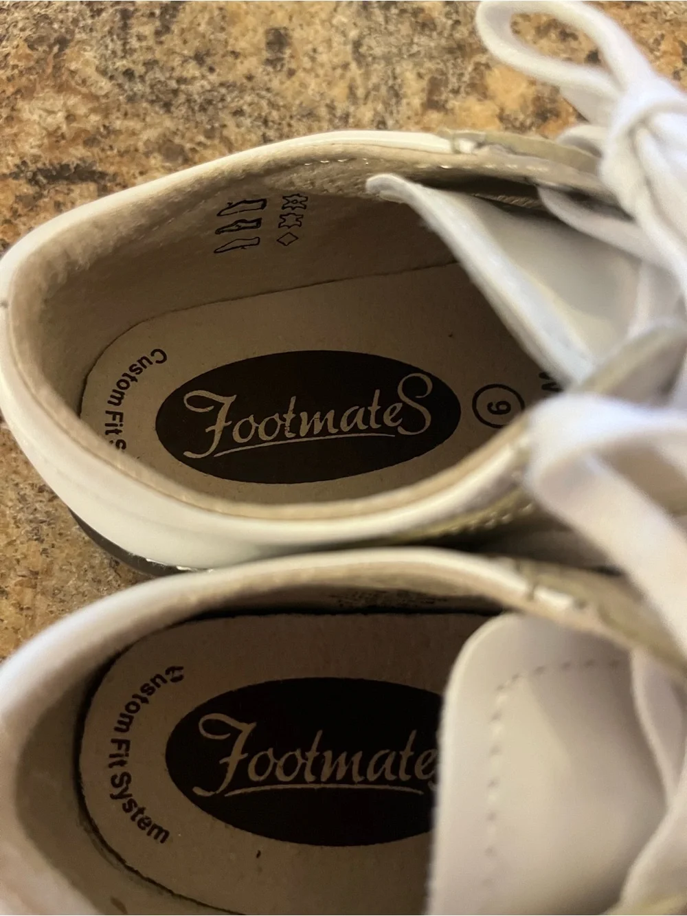 FootMates White and Beige Lace-Up Kids Dress Shoes